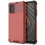 Mobigear Honeycomb Coque POCO M3 Coque arrière Rigide Anti-Chocs - Rouge