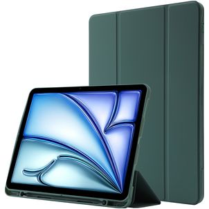 Mobigear Tri-Fold Gel Coque iPad Air 11 Pouces (2024) Etui en TPU,Similicuir + Porte-crayon - Vert