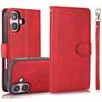 Mobigear Wallet Housse iPhone 16 Etui avec Coque Détachable Porte-Monnaie - Rouge