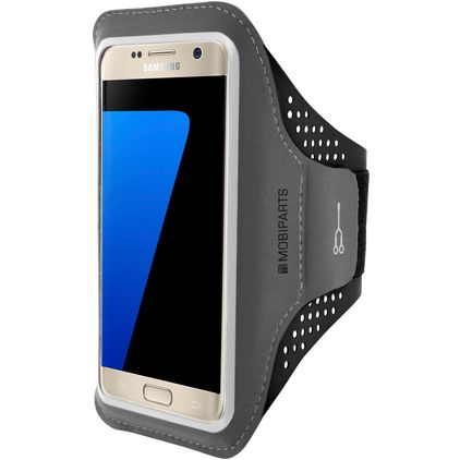 Mobiparts Comfort Fit Brassard Téléphone Samsung Galaxy S7 Brassard Coque de Sport en Neoprène - Noir