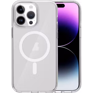 Mobigear Crystal Coque Transparente iPhone 15 Pro MagSafe Coque arrière Rigide - Transparent