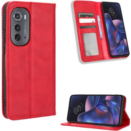 Mobigear Sensation Housse Motorola Edge (2022) Etui Porte-Monnaie - Rouge
