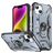 Mobigear Armor Ring Coque iPhone 14 Plus Coque arrière Rigide Anti-Chocs avec Anneau-Support - Gris