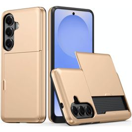 Mobigear Card Coque Samsung Galaxy S26 Plus Coque arrière Rigide Anti-Chocs avec Porte-Cartes - Or