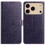 Mobigear Flowers Housse iPhone 17 Pro Etui Porte-Monnaie - Violet