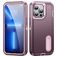 Mobigear Rugged Stand Coque iPhone 14 Coque arrière Rigide Anti-Chocs avec Support Amovible - Violet
