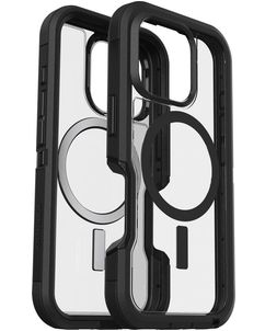 Otterbox Defender Coque iPhone 16 Pro MagSafe Coque arrière Rigide Anti-Chocs - Transparent / Noir