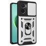 Mobigear Armor Ring Cam Slide Coque Xiaomi Redmi 10 5G Coque arrière Rigide Anti-Chocs avec Anneau-Support et Protecteur Lentilles - Argent