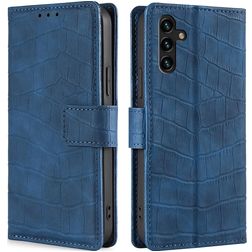 Mobigear Croco Housse Samsung Galaxy A04s Etui Porte-Monnaie - Bleu