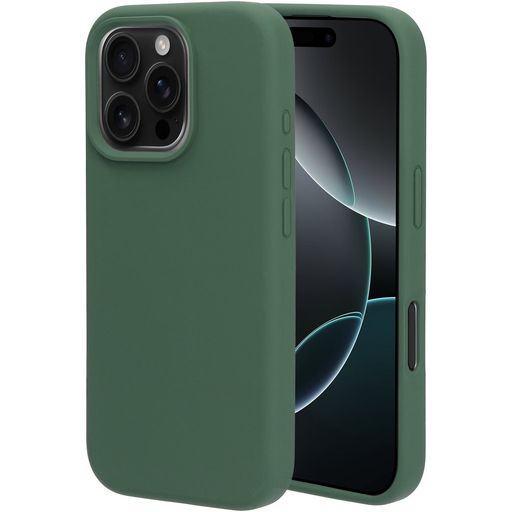 Mobiparts Coque iPhone 16 Pro Coque arrière en Silicone - Forest Green