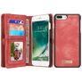 CaseMe 008 iPhone 8 Plus Coque Étui 2en1 avec coque amovible Portefeuille - Rouge