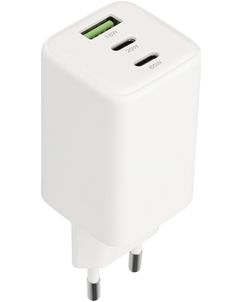Mobiparts GaN - Triple USB / USB-C Chargeur Power Delivery 65W - Blanc