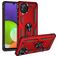 Mobigear Armor Ring Samsung Galaxy A22 4G Plastique rigide Coque arrière Antichoc avec bague de maintien - Rouge