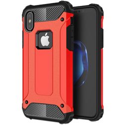 Mobigear Outdoor Coque iPhone XS Coque arrière Rigide Anti-Chocs - Rouge