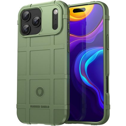 Mobigear Rugged Shield Coque iPhone 18 Pro Max Coque arrière en TPU Souple Anti-Chocs - Vert