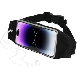 Mobiparts Comfort Fit Belt Brassard Téléphone iPhone 14 Pro Ceinture Coque de Sport en Neoprène - Noir