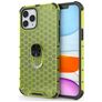 Mobigear Honeycomb Ring iPhone 12 Pro Max Plastique rigide Coque arrière Antichoc avec bague de maintien - Vert