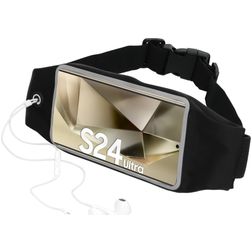 Mobiparts Comfort Fit Belt Brassard Téléphone Samsung Galaxy S24 Ultra Ceinture Coque de Sport en Neoprène - Noir