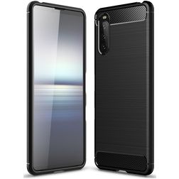 Mobigear Brushed Slim Sony Xperia 10 III TPU souple Coque arrière - Noir