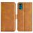 Mobigear Slim Magnet Housse Motorola Moto G22 Etui Porte-Monnaie - Cognac