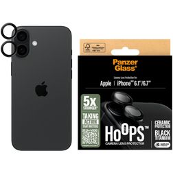PanzerGlass Ceramic Hoops iPhone 16 Plus Verre trempé Protection Objectif Caméra - Compatible Coque