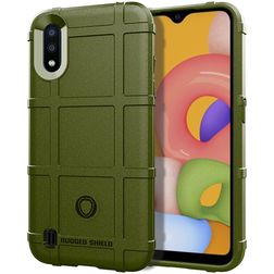 Mobigear Rugged Shield Coque Samsung Galaxy A01 Coque arrière en TPU Souple Anti-Chocs - Vert