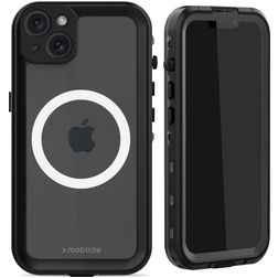 Mobilize Waterproof Coque iPhone 15 Plus MagSafe Coque arrière Imperméable Rigide - Noir