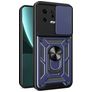 Mobigear Armor Ring Cam Slide Coque Xiaomi 13 Coque arrière Rigide Anti-Chocs avec Anneau-Support et Protecteur Lentilles - Bleu