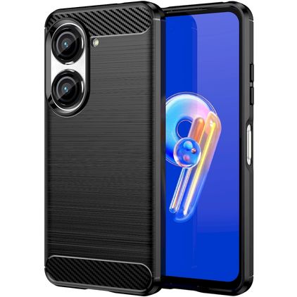 Mobigear Brushed Slim Coque ASUS Zenfone 10 Coque arrière en TPU Souple - Noir