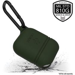 Catalyst Waterproof Coque Apple AirPods 1 Coque Imperméable en Silicone Souple - Vert foncé