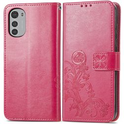 Mobigear Clover Housse Motorola Moto E32s Etui Porte-Monnaie - Magenta