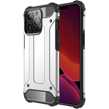 Mobigear Outdoor Coque iPhone 13 Pro Coque arrière Rigide Anti-Chocs - Argent