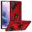 Mobigear Armor Ring Samsung Galaxy S23 Ultra Plastique rigide Coque arrière Antichoc avec bague de maintien - Rouge