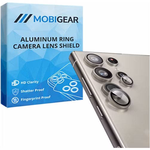 Mobigear Single Samsung Galaxy S24 Ultra Verre trempé Protection Objectif Caméra - Compatible Coque - Gris