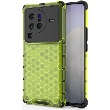 Mobigear Honeycomb Coque Vivo X80 Pro Coque arrière Rigide Anti-Chocs - Vert