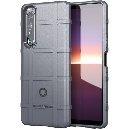 Mobigear Rugged Shield Coque Sony Xperia 1 III Coque arrière en TPU Souple Anti-Chocs - Gris