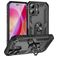 Mobigear Armor Ring Coque iPhone 16 Coque arrière Rigide Anti-Chocs avec Anneau-Support - Noir