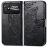 Mobigear Butterfly Housse POCO C40 Etui Porte-Monnaie - Noir