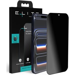Elite iPhone 17 Pro Max Verre trempé Protection d'écran Confidentialité - Compatible Coque - Noir