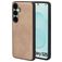 Mobiparts Classic Coque Samsung Galaxy S25 MagSafe Coque arrière en TPU,Similicuir - Moonstone Beige