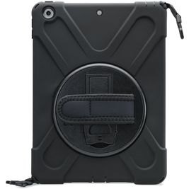 Xccess Survivor All-round Coque iPad 9 (2021) Coque arrière en Plastique rigide,Silicone + Bandoulière + Support Amovible - Noir