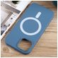 Mobigear Rubber Touch Coque iPhone 15 MagSafe Coque arrière en Silicone - Bleu