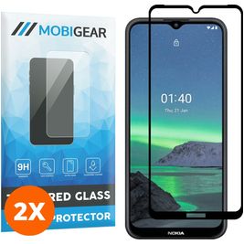 Mobigear Premium Nokia 1.4 Verre trempé Protection d'écran - Compatible Coque - Noir (Lot de 2)