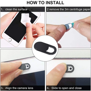 Mobigear Essentials - Cache webcam Curseur de Confidentialité - Noir