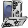Mobigear Armor ring Coque Samsung Galaxy S26 Ultra Coque arrière Rigide Anti-Chocs avec Anneau-Support - Argent