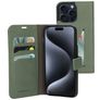 Mobiparts Classic Wallet Housse iPhone 15 Pro Max Etui Porte-Monnaie - Stone Green