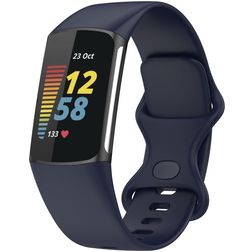 Mobigear Sport Dual Bracelet Silicone Fitbit Charge 5 Fermeture à clou et passant - Dark Blue