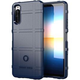 Mobigear Rugged Shield Coque Sony Xperia 10 III Coque arrière en TPU Souple Anti-Chocs - Bleu