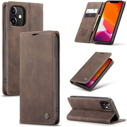 Caseme 013 Housse iPhone 12 Etui Porte-Monnaie - Marron
