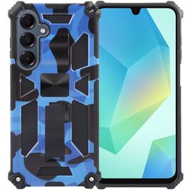 Mobigear Armor Stand Coque Samsung Galaxy A16 Coque arrière Rigide Anti-Chocs avec Support Amovible - Dark Blue